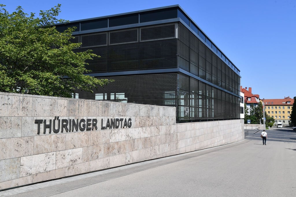 Das Gebäude des Thüringer Landtags in Erfurt.