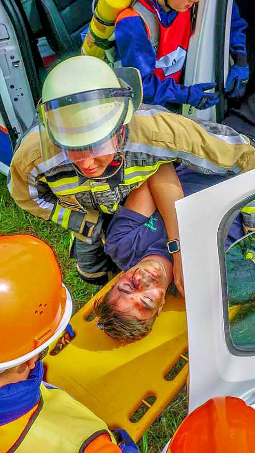 Auch eine Gasexplosion auf einem Campingplatz wurde simuliert.
