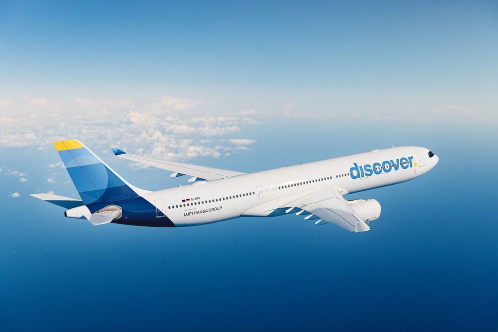 Ein Flugzeug der discover.airlines.
