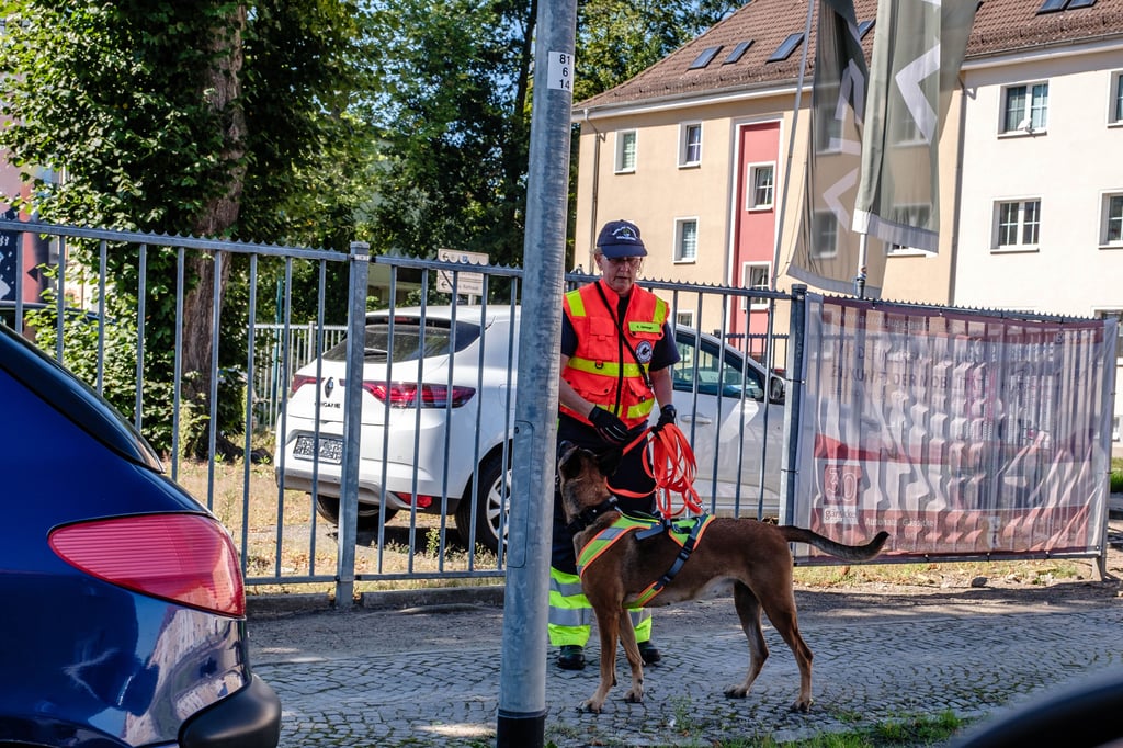 Die Vockeroder Rettungshundestaffel sucht eine Seniorin in Wittenberg.