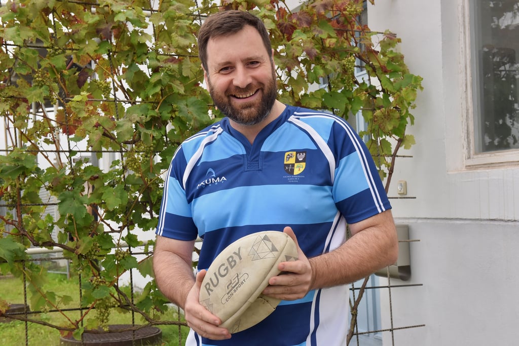 Deutsche-Basalt-Faser-Geschäftsführer Georgi Gogoladze hat sieben Jahre lang selbst Rugby gespielt und wünscht sich den Sport auch an Sangerhäuser Schulen.