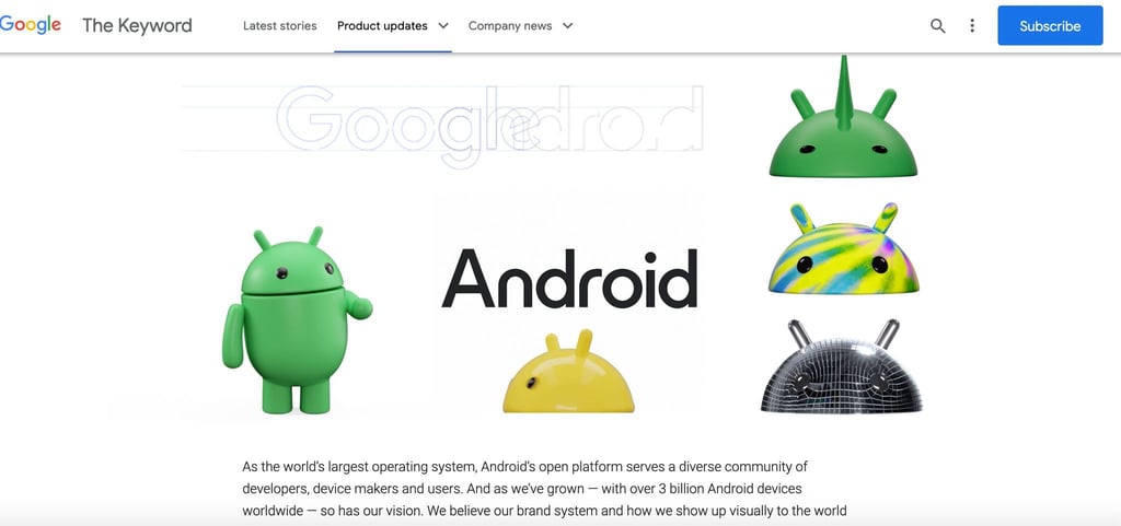 Bunt, verspielt und dreidimensional: So präsentiert sich zukünftig der Bugdroid.
