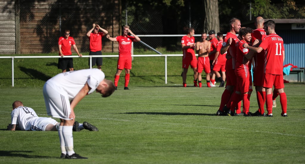 Mit dem Jubel über Rocco Müllers Treffer zum 4:0 ertönte im Spiel zwischen Börde und Preussen der Schlusspfiff.