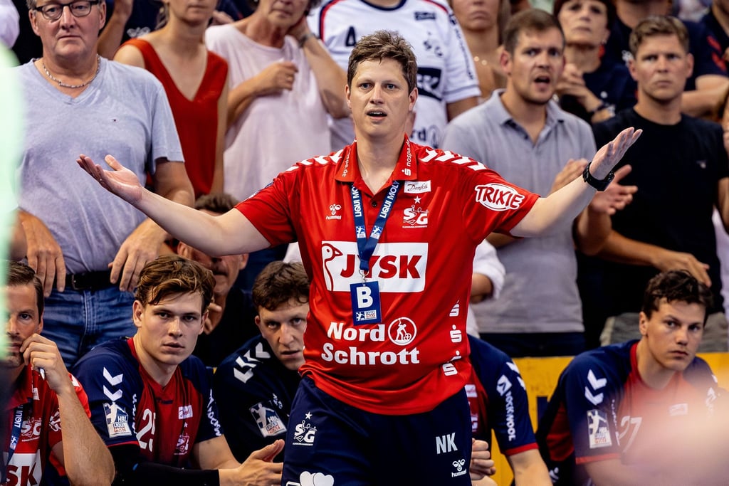 Flensburgs Trainer Nicolej Krickau und sein Team mussten einen weiteren Punktverlust hinnehmen.