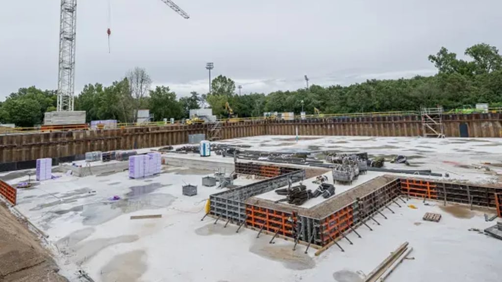 Baufortschritt bei der neuen RB-Geschäftsstelle.