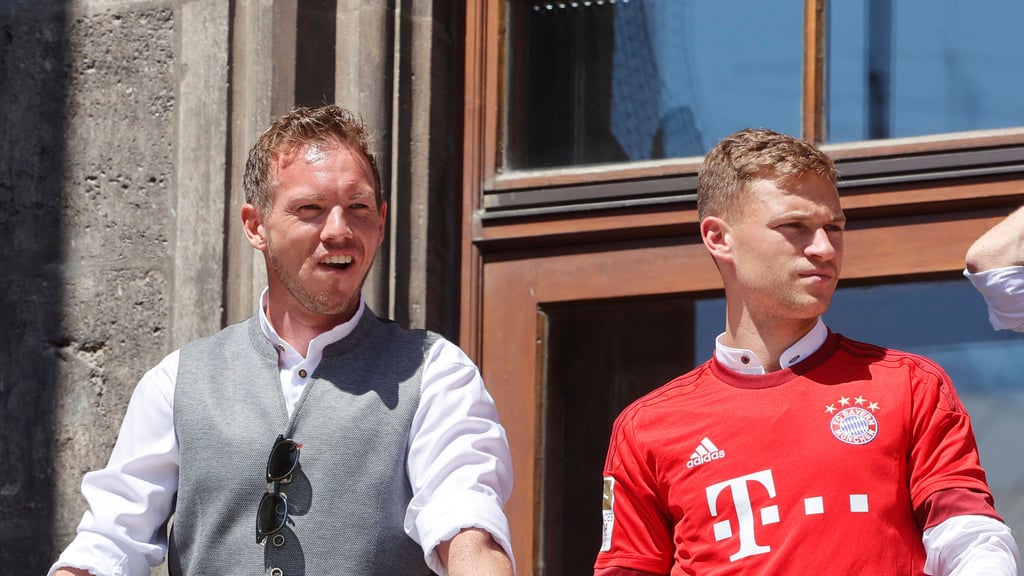 Ex-RB-Trainer Julian Nagelsmann und Ex-RB-Profi Joshua Kimmich wurden gemeinsam mit dem FC Bayern München deutscher Meister.