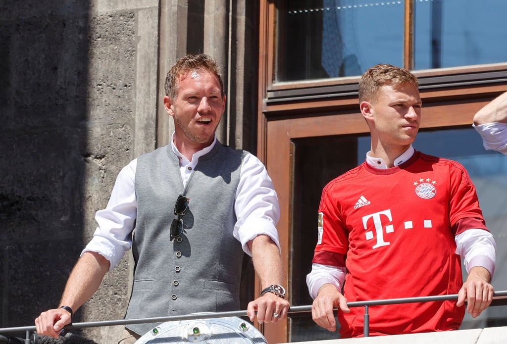 Ex-RB-Trainer Julian Nagelsmann und Ex-RB-Profi Joshua Kimmich wurden gemeinsam mit dem FC Bayern München deutscher Meister.