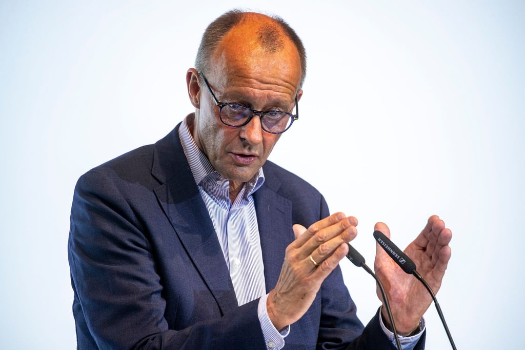 Der CDU-Bundesvorsitzende Friedrich Merz spricht.