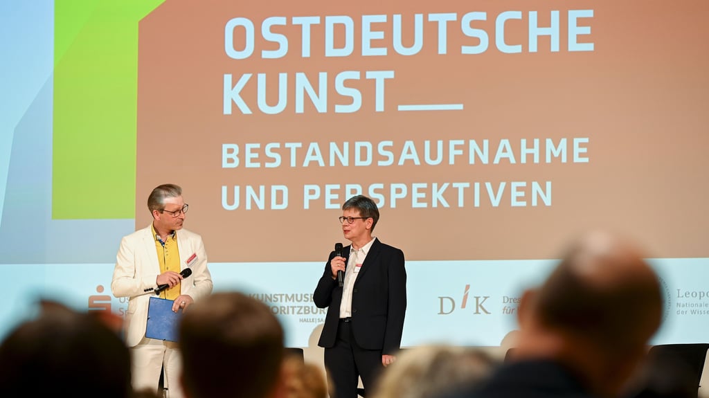 Zwei für die Ost-Kunst: Moritzburg-Direktor Thomas Bauer-Friedrich und Patricia Werner, Chefin der Ostdeutschen Sparkassenstiftung