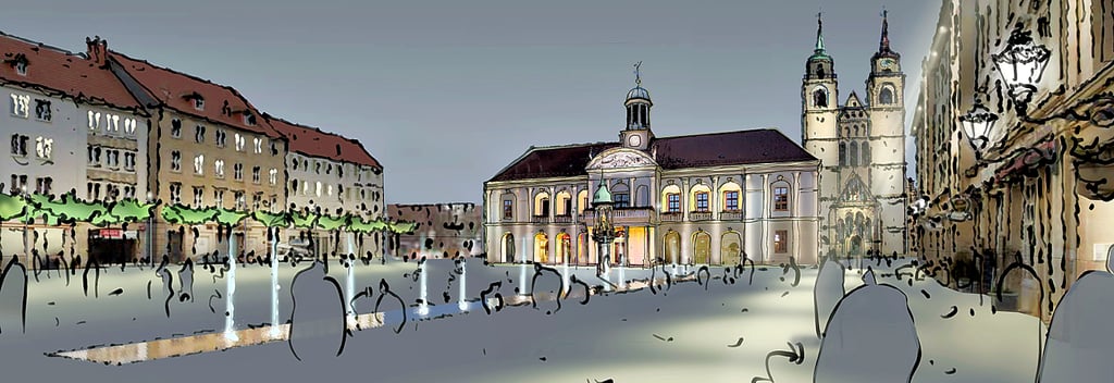 Das ist der Siegerentwurf für den Alten Markt. Er stammt von „lohrer.hochrein – Landschaftsarchitekten und Stadtplaner“. Die Stadt Magdeburg möchte nun Hinweise und Anregungen in das Konzept einfließen lassen.