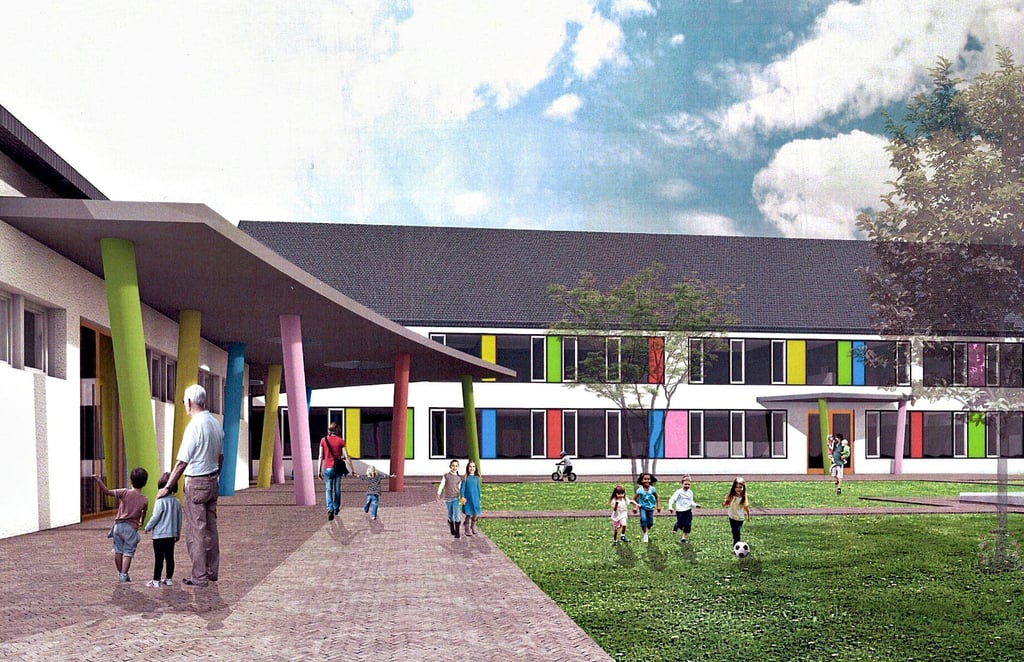 Die Planung zur sanierten Grundschule in Welsleben. Zwei Jahre dauerte der Umbau und stellt das wohl größte Projekt in der Amtszeit von Martina Volkland dar.