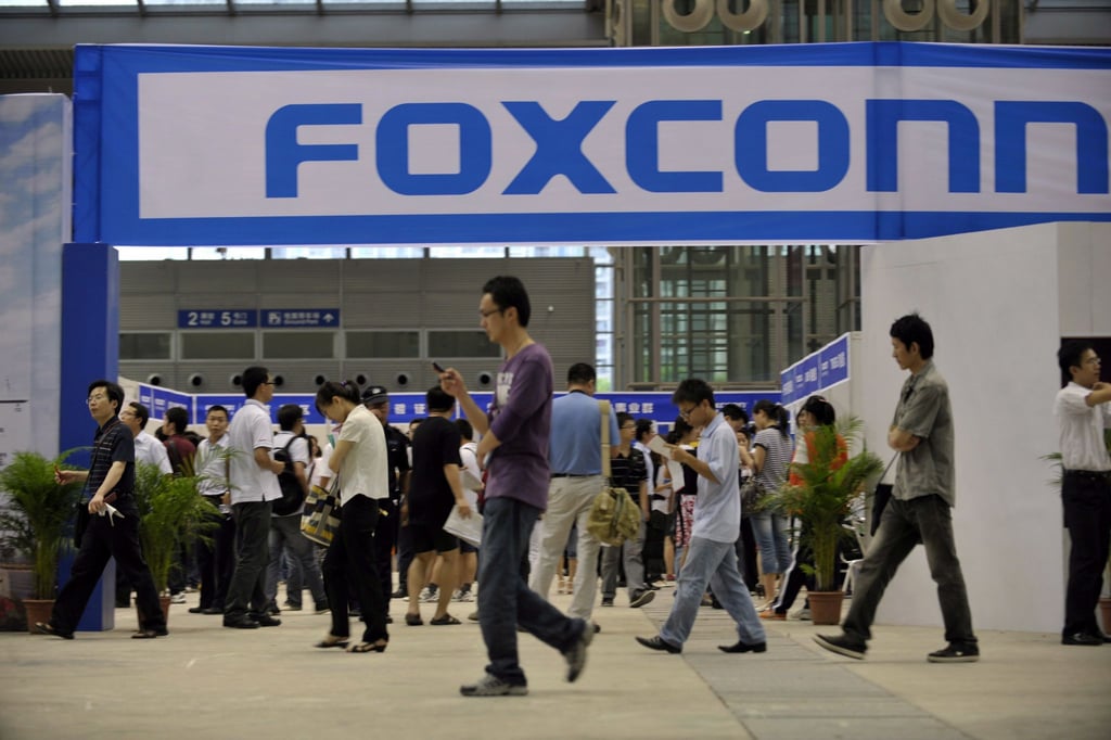 Angestellte eines Foxconn-Werkes.