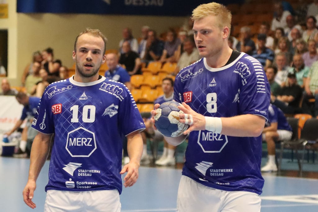 Vincent Sohmann (l.) und Patrick Gempp vom Dessau-Roßlauer HV.