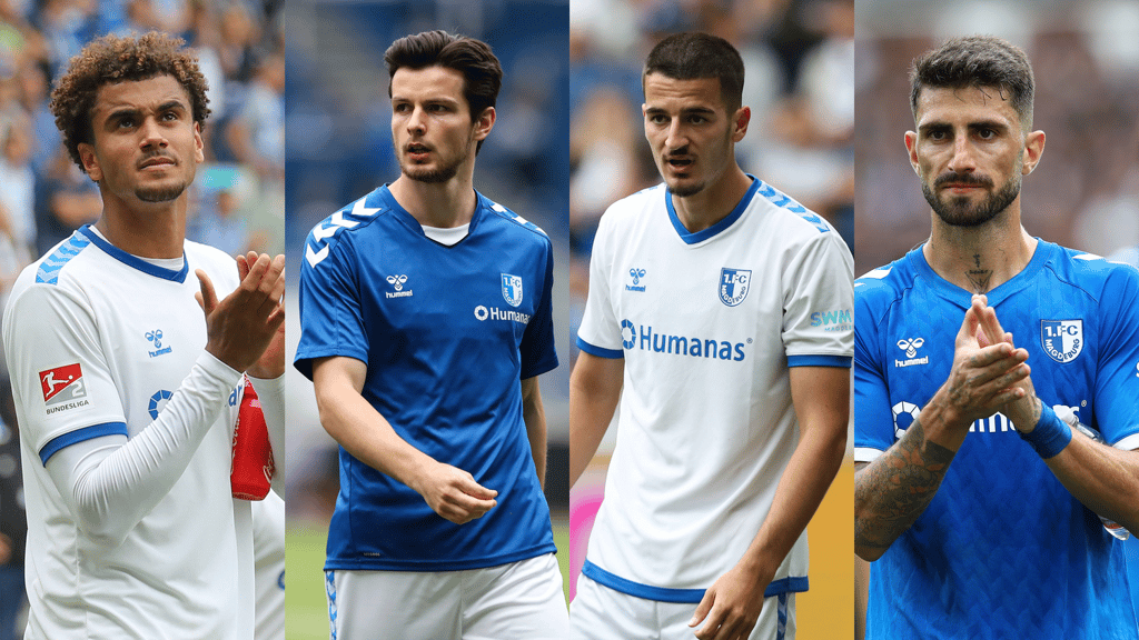 Der 1. FC Magdeburg ist in der Verteidigung breit aufgestellt und kann auf den Verlust von Daniel Heber gut reagieren. Christian Titz steht vor einer schweren Wahl zwischen Jamie Lawrence, Jean Hugonet, Andi Hoti und Cristiano Piccini (v.l.n.r.).