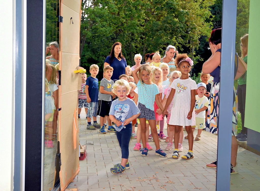 Die Mädchen und Jungen der Kita in Wulfen müssen sich noch etwas gedulden, bis sich die Türen ihrer neuen Einrichtung nicht nur für kurze Abstecher öffnen, sondern jeden Tag.