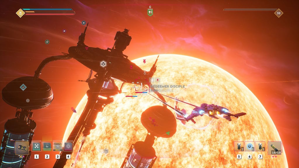 Bei „Everspace 2“ gibt es Raumschiffduelle aber auch Suchmissionen nach Ausrüstungsteilen.