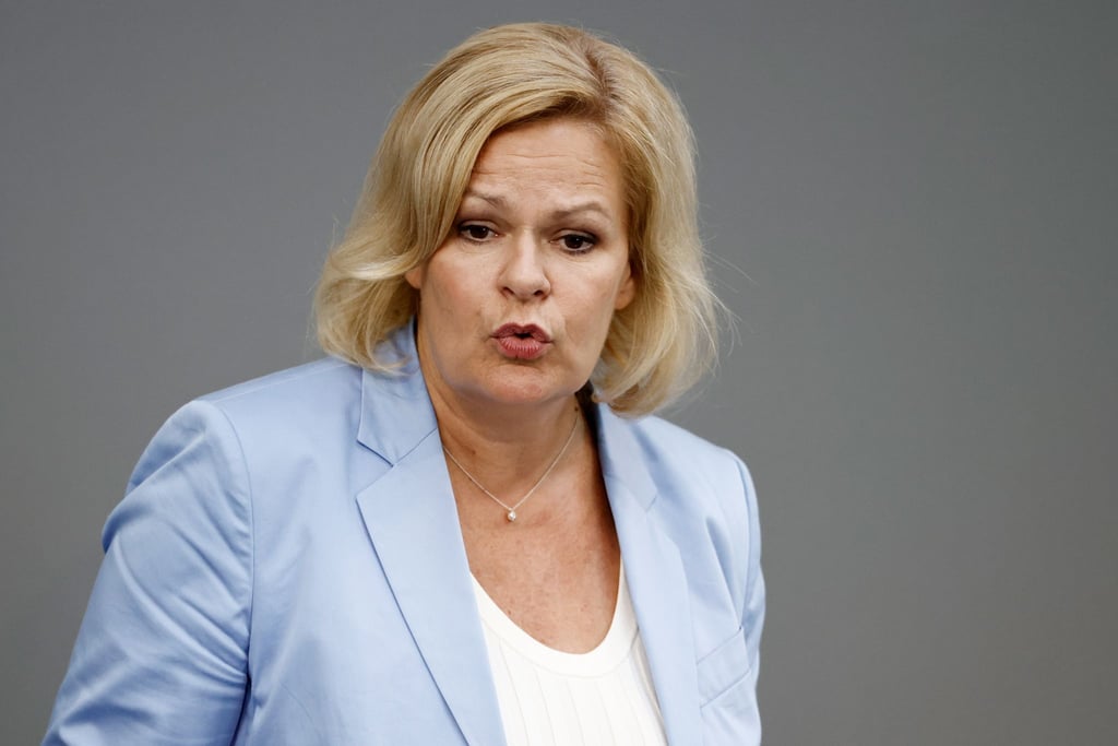 Nancy Faeser (SPD), Bundesministerin für Inneres und Heimat, spricht.