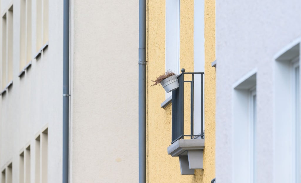 Blick auf Mehrfamilienhäuser.