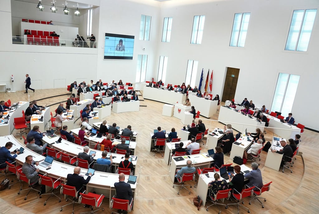Einer Landtagssitzung im Brandenburger Landtag.