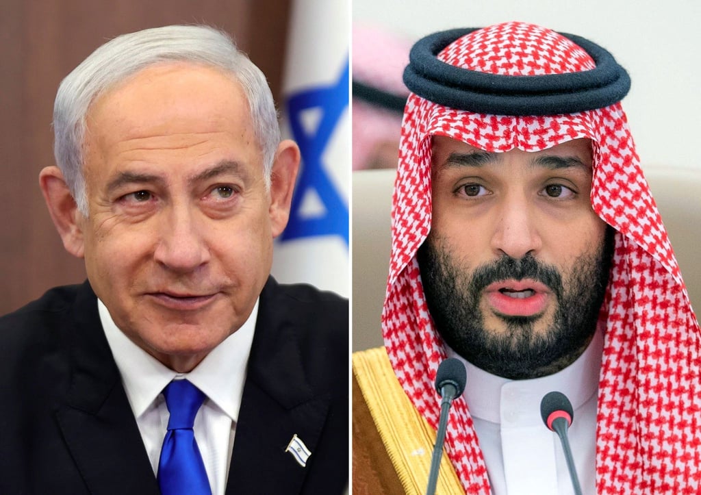 Der israelische Ministerpräsident Benjamin Netanjahu (l) und der saudische Kronprinz Mohammed bin Salman. Saudi-Arabien und Israel nähern sich offenbar an.