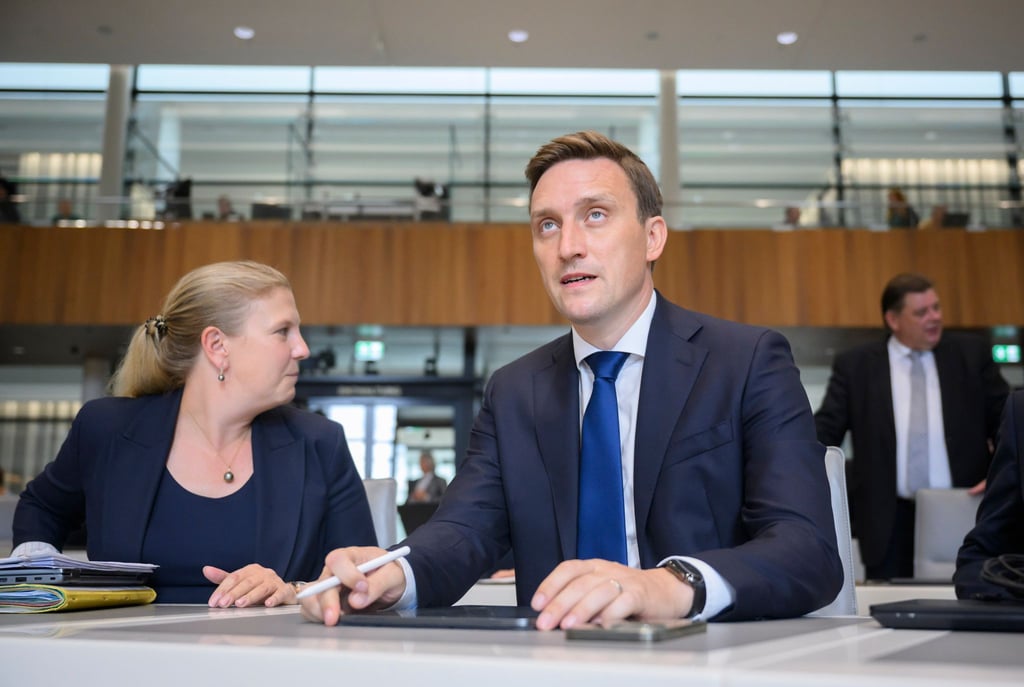Sebastian Lechner (CDU), Fraktionsvorsitzender seiner Partei im Landtag, und Carina Hermann (CDU), Parlamentarische Geschäftsführerin der CDU-Fraktion.