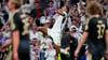 Real Madrids Jude Bellingham jubelt nach dem entscheidenden Treffer gegen Union Berlin.