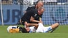 Daniel Elfadli vom 1. FC Magdeburg verletzte sich im Heimspiel gegen Hertha BSC Berlin. auch gegen Paderborn fällt der Defensivspieler wohl aus.