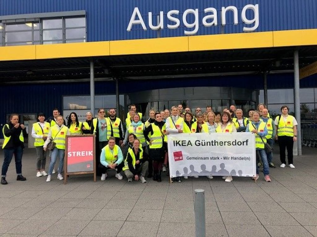 Freitag gab es zum wiederholten Mal einen Streik vor Ikea in Günthersdorf.