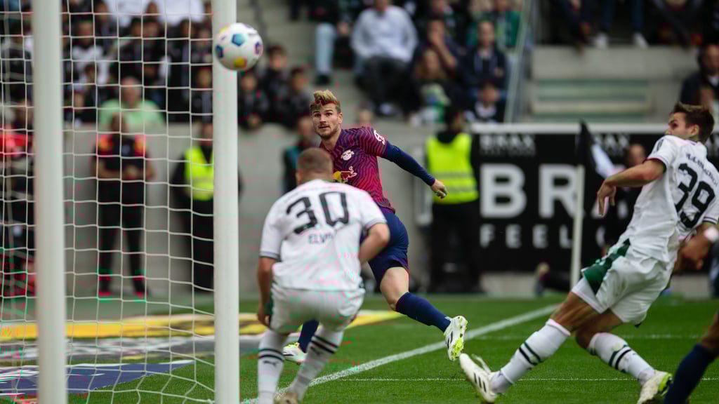 Spitzer Winkel: Timo Werner trifft gegen Gladbach.