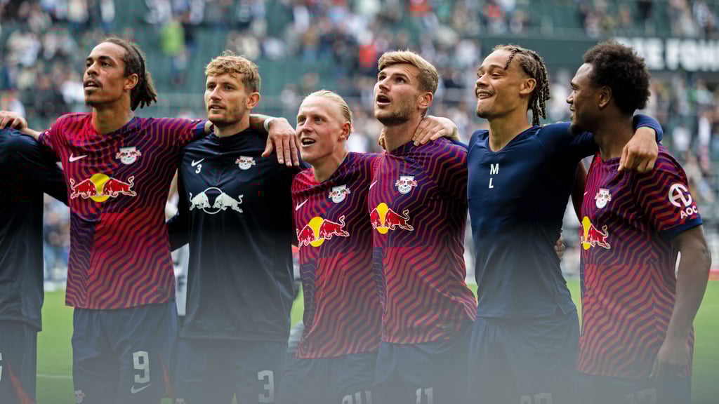 Eng beieinander: RB Leipzig in Gladbach.