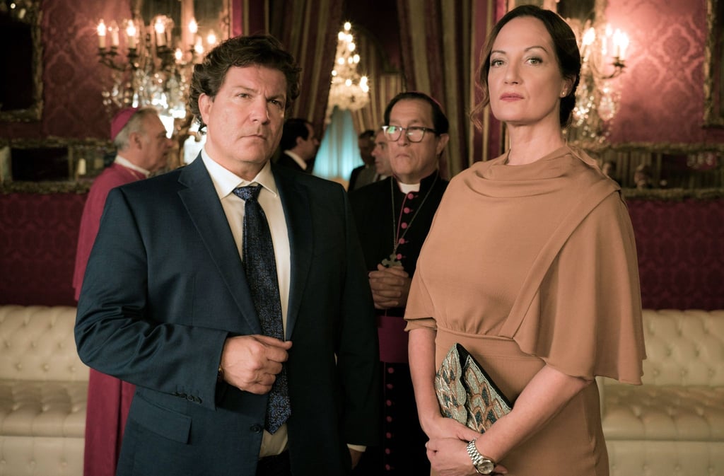 Die Diplomatin Karla Lorenz (Natalia Wörner) und der Bauunternehmer Robert Felting (Francis Fulton-Smith) in „Die Diplomatin - Vermisst in Rom“.