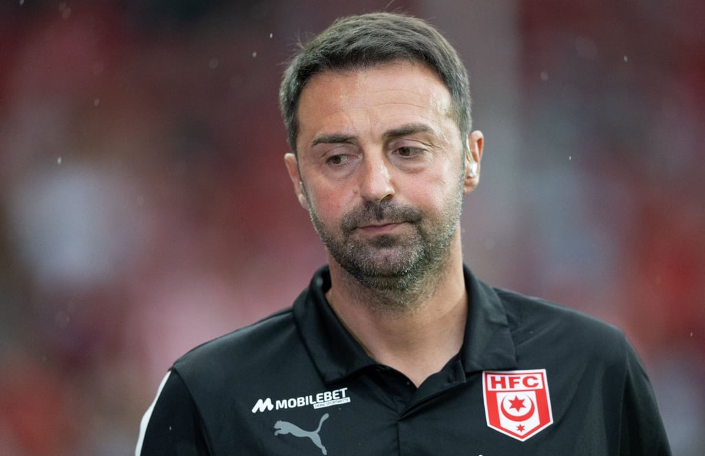 Halles Trainer Sreto Ristic. Gegen 1860 München kassierte der HFC seine erste Heimniederlage in der 3. Liga.