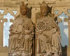 Darstellung von Königin Editha neben Otto I. im Magdeburger Dom.
