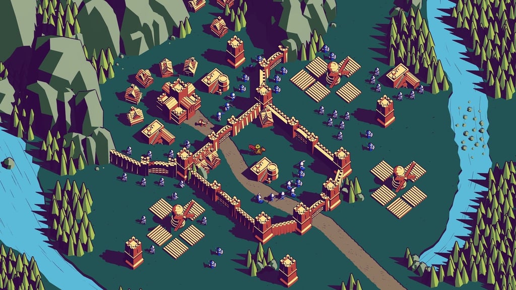 Den eigenen Stützpunkt gilt es „Thronefall“ mit Schützentürmen und Stadtmauern auszubauen, und auch Kämpfer müssen her.
