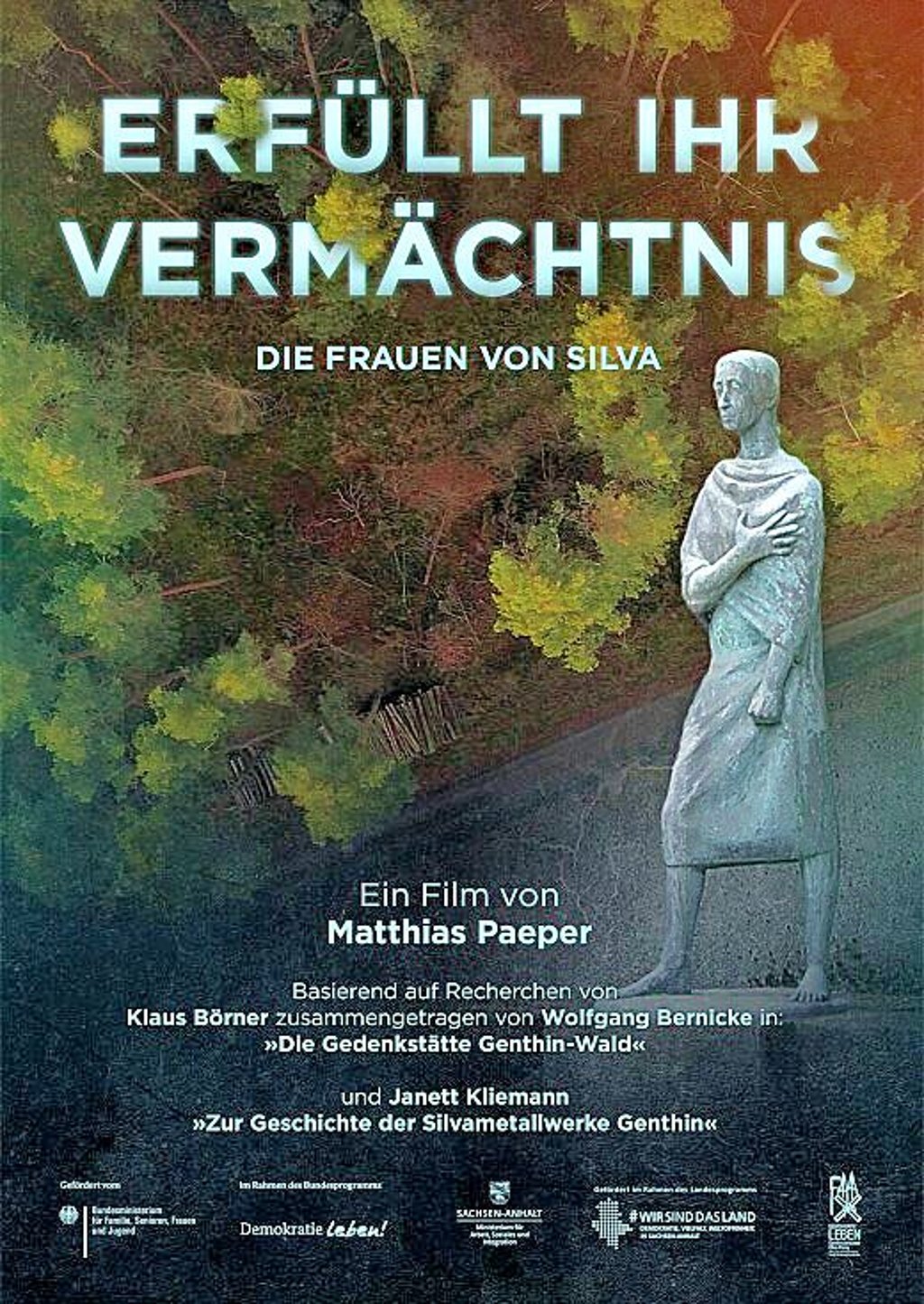 Das Plakat „Erfüllt ihr Vermächtnis“ wirbt für die Vorstellung in Genthin.