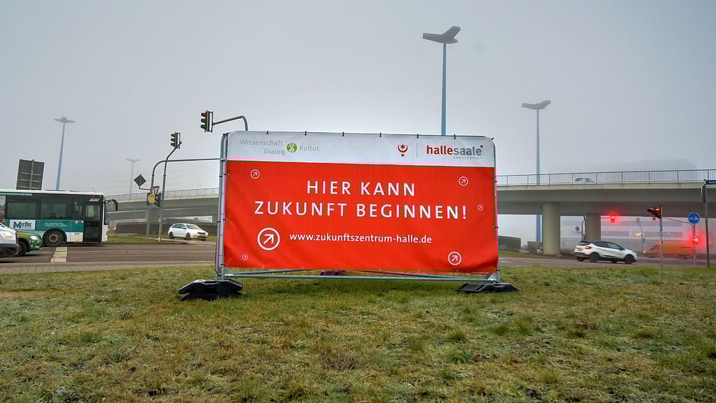 Es wird viel passieren: Künftiger Standort des Zukunftszentrums am Riebeck-Platz in Halle