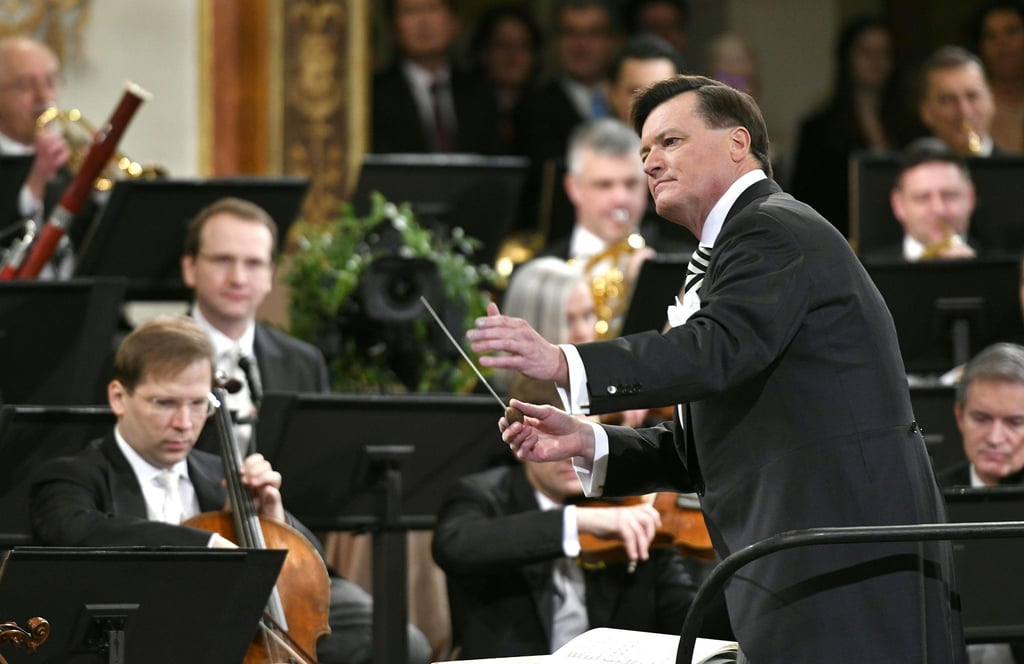 Dirigent Christian Thielemann und die Wiener Philharmoniker beim Neujahrskonzert 2019.