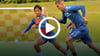 Andi Hoti (r.) und Tatsuya Ito führen das Duell ums Leder im Training des 1. FC Magdeburg energisch. 