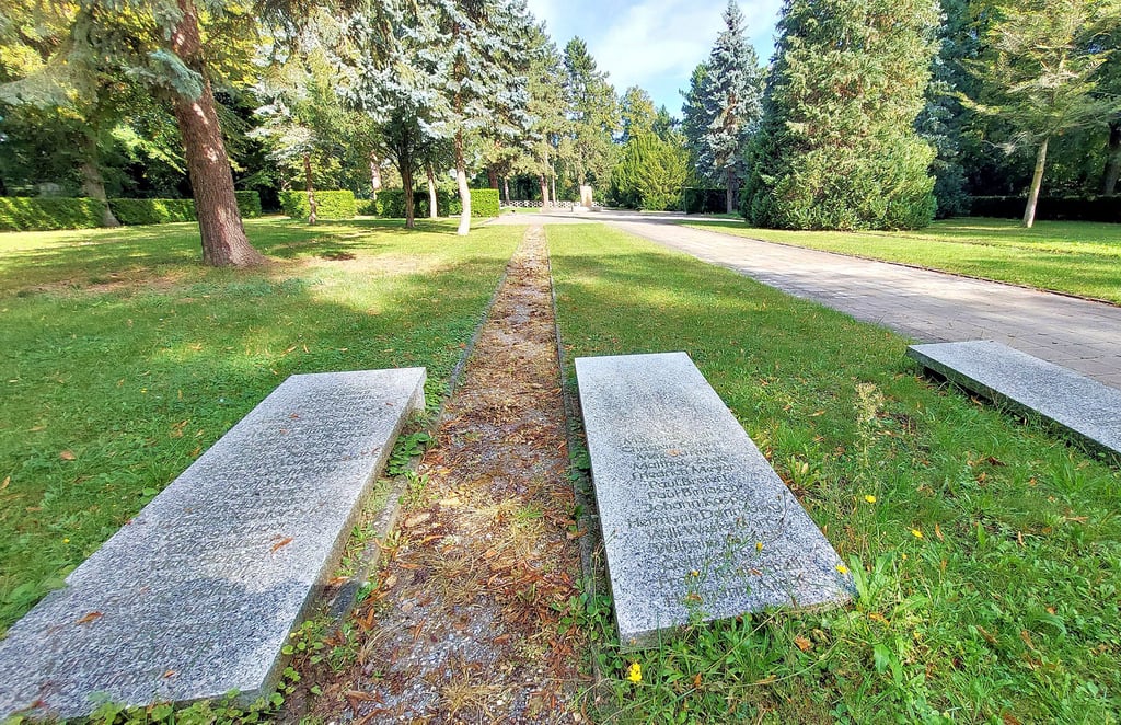 Auf dieser Fläche auf dem Friedhof Halberstadt sollen die geborgenden Grabsteine wieder neu verlegt werden.