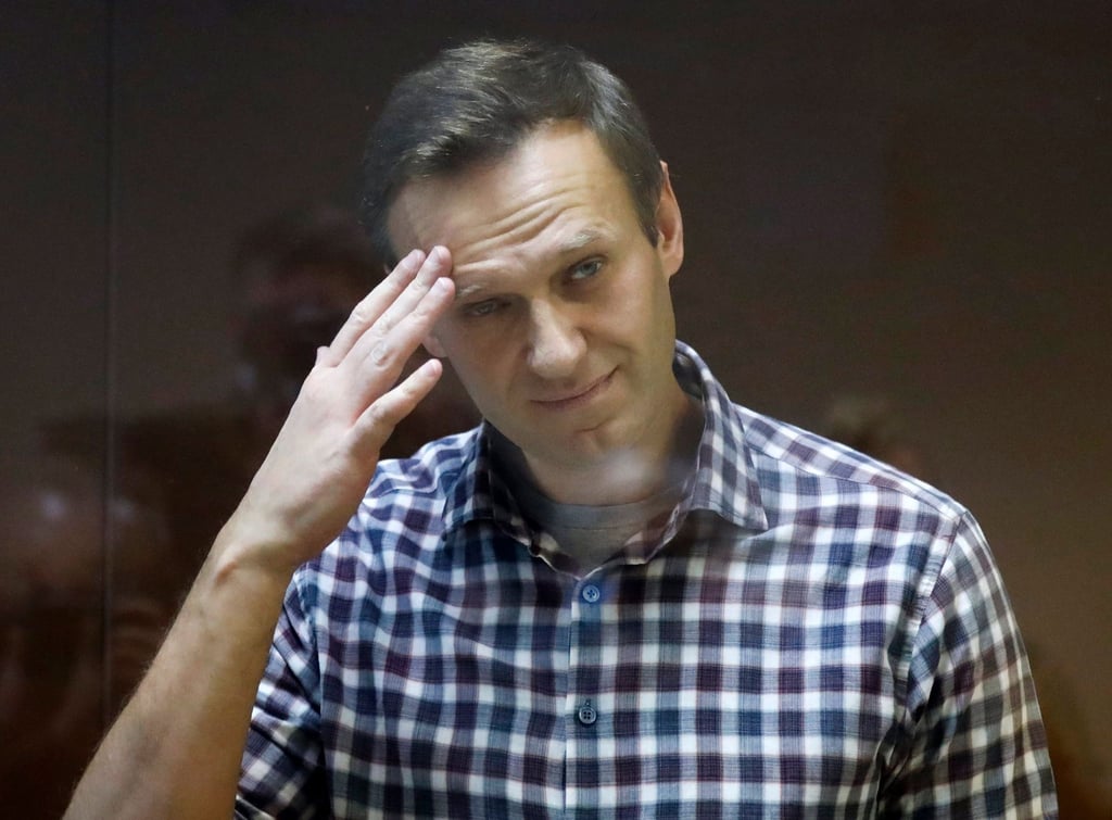 Alexej Nawalny während seiner Verhandlung im Jahr 2021.