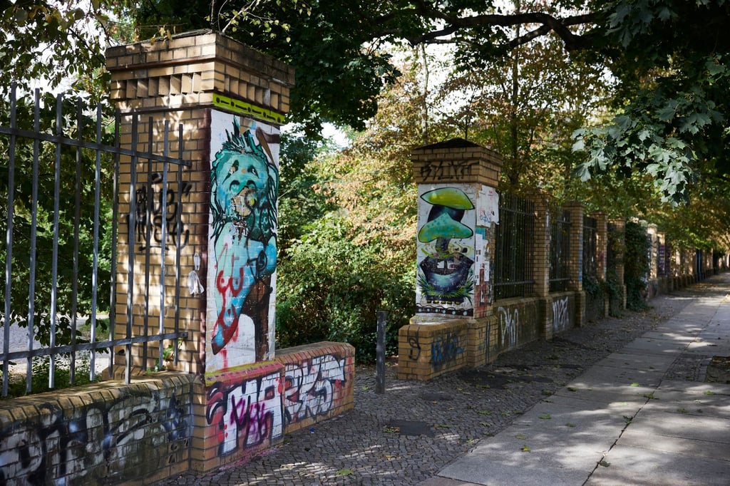 Blick auf einen Teil der Mauer des Görlitzer Parks.