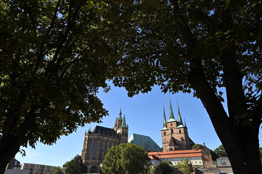 Der Mariendom und die Severikirche in der Erfurter Altstadt.