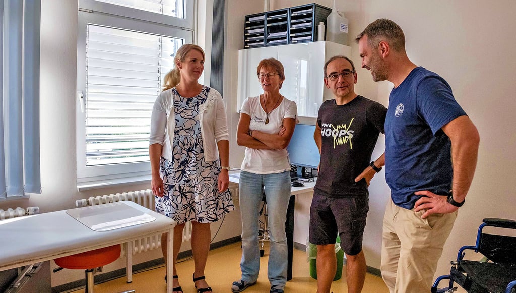 Von links: Wittenberger Hausärztin Hanowski, Gräfenhainichener Internistin Rudloff, Annaburger Hausarzt Wagner und Wittenberger HNO-Arzt Hirt.