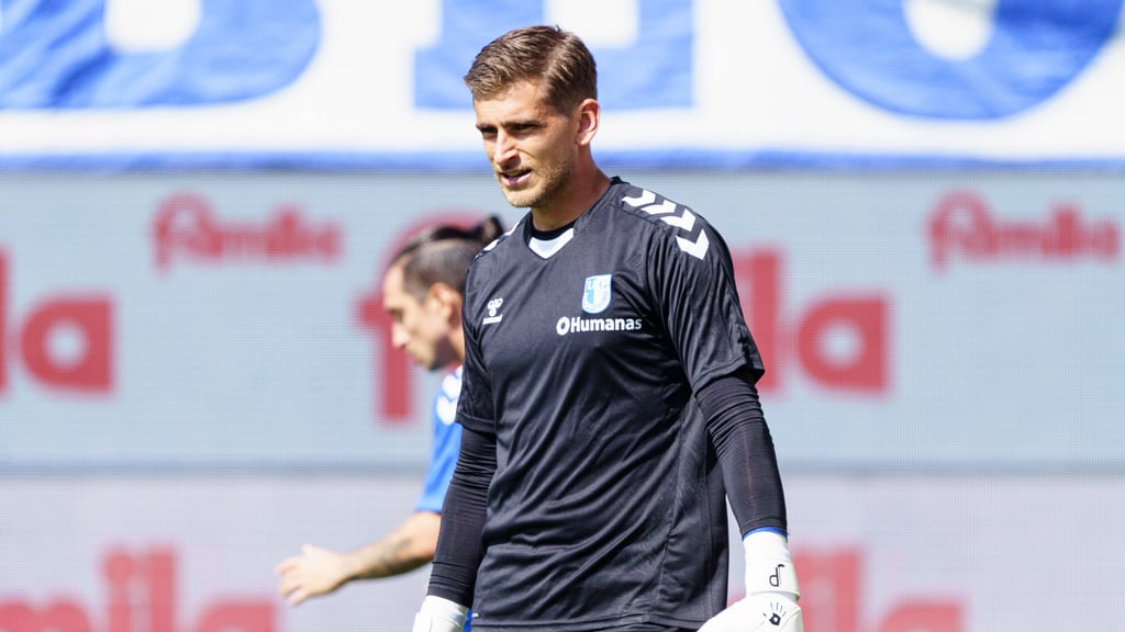 Julian Pollersbeck, Ersatzkeeper beim 1. FC Magdeburg, fehlte am Freitag beim Training vor dem Auswärtsspiel beim 1. FC Nürnberg.