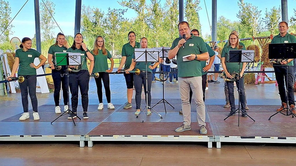 Die Jagdhornbläser, hier beim Landeserntedankfest, feiern ihr Jubiläum mit rund 60 Jagdhornbläsern.