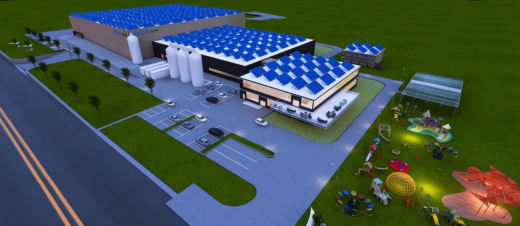 So könnte die neue Fabrik von Florida Eis im Grundweg aussehen, wenn sie fertiggestellt ist. Ab 2025 könnte dann die Eisproduktion beginnen.
