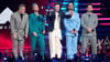 Joey Fatone (l-r), Lance Bass, Justin Timberlake, JC Chasez und Chris Kirkpatrick von NSYNC während der MTV Video Music Awards 2023.