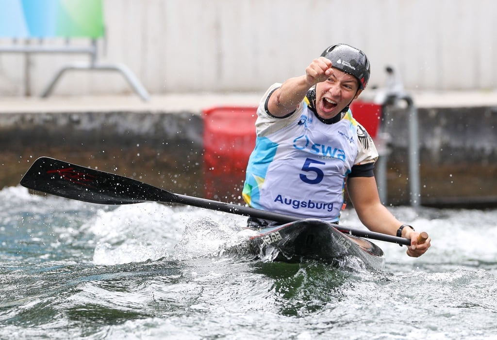 Andrea Herzog aus Deutschland jubelt.