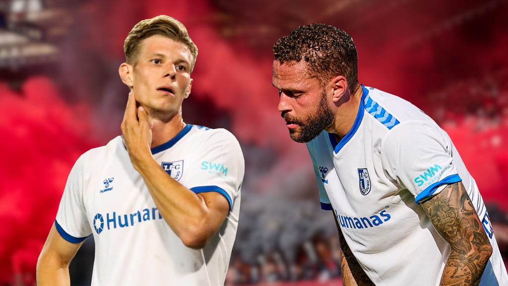 Luca Schuler (l.) und Luc Castaignos vom 1. FC Magdeburg starteten diese Saison gegen den 1. FC Nürnberg das erste Mal gemeinsam.