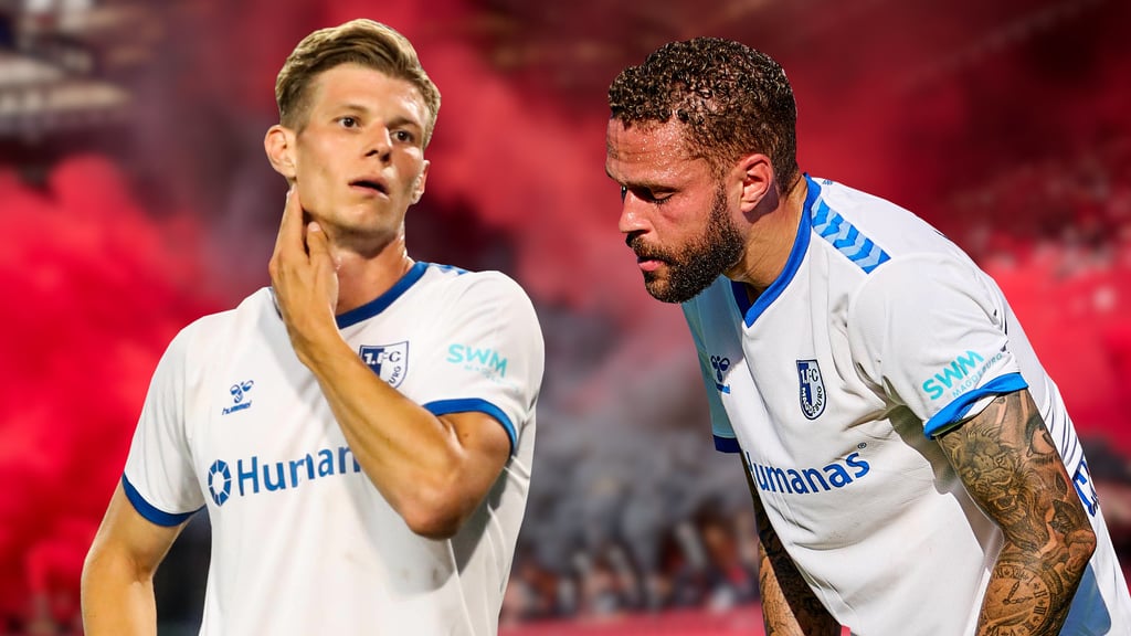 Luca Schuler (l.) und Luc Castaignos vom 1. FC Magdeburg starteten diese Saison gegen den 1. FC Nürnberg das erste Mal gemeinsam.